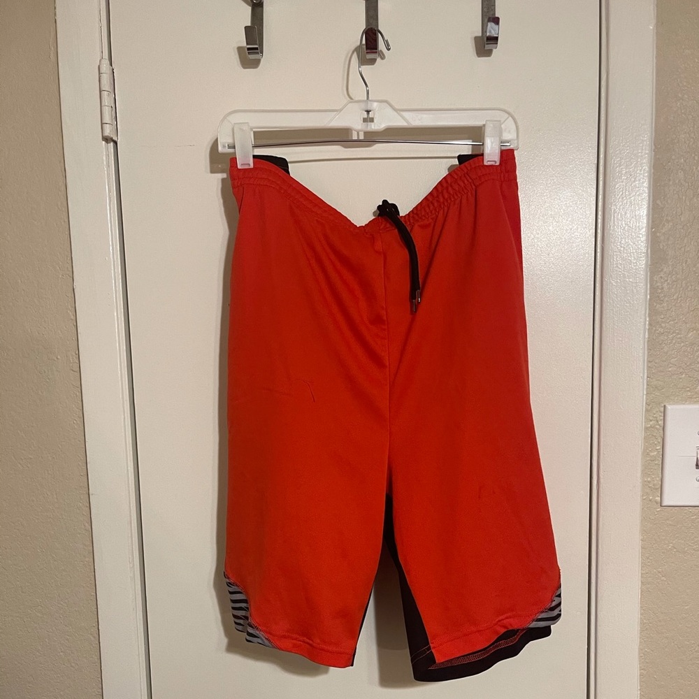 Plus Size Men’s Red & Black Basket Ball Shorts